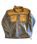 Columbia Men&#39;s Fleece Full Zip  Jacket Sweater Canvas Blue Brown Medium M - $35.75 CAD
