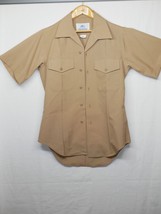 DSCP Valor Collection Short Sleeve Button Up Shirt - Men&#39;s Size 15 Brown - £11.84 GBP