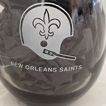 New Orleans Saints Glass Roly Poly NFL Smoky Barware Cocktail Glass Vint... - $12.99