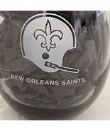 New Orleans Saints Glass Roly Poly NFL Smoky Barware Cocktail Glass Vint... - £10.22 GBP