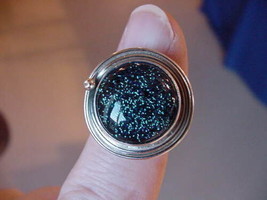 (#DR6-9) Size 6 Dichroic Glass Silver Ring Jewelry Sterling Blue - £24.51 GBP