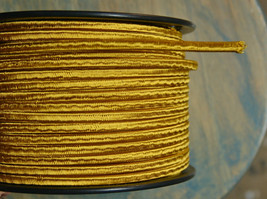 Oro 2-Wire Panno Coperto Cavo, 18ga. Stile Vintage Lampade, Antico Luci, Rayon - £0.99 GBP