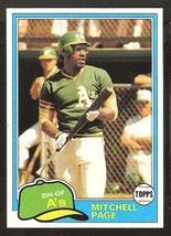 Oakland A&#39;s Athletics Mitchell Page 1981 Topps # 35 Nr Mt - £0.39 GBP