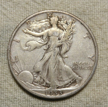 1933-S Walking Liberty Half Dollar Raw Nice Grade - 90% Silver - £44.75 GBP