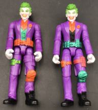 Lot of Two (2) Different Joker DC Spin Master Batman Action Figures 4&quot; Posable - £9.54 GBP