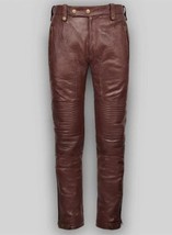 42&quot; Men&#39;s Leather Pants Pants Jeans Bikers Race Brown Wax Trouser Breeches BLUF - £45.21 GBP
