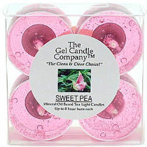Sweet Pea Scented Gel Candle Tea Lights - 4 pk. - £3.49 GBP