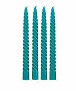 Paraffin Wax Turquoise Spiral Candles Stick Taper Smokeless Dripless Sce... - $17.99