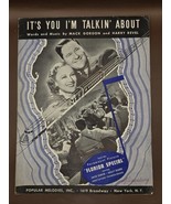 1936 Vintage Sheet Music-IT&#39;S YOU I&#39;M TALK&#39;IN ABOUT-&quot;Florida Special&quot;-Ja... - $36.21