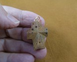 (CR500-34) 1&quot; oiled Fairy Stone Pendant CHRISTIAN CROSS Staurolite Crystal - £27.23 GBP