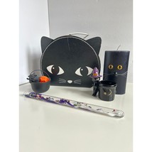 Halloween Lot Black Cat Box Candle Holder Cauldron Wand Spooky Decor - $39.60