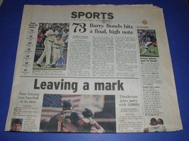BARRY BONDS NEWSPAPER SUPPLEMENT OC REGISTER 8-8-2001 - $22.99