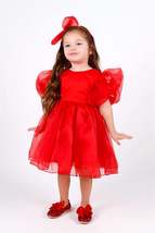 Red Crown Organza Girl&#39;s Party Dress - - £62.14 GBP