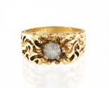 Cubic zirconia Unisex Fashion Ring 14kt Yellow Gold 410948 - £560.48 GBP