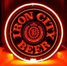 Iron City Brewing Company 3D Acrylic Beer Bar Neon Light Sign 11&#39;&#39; Diameter - £156.48 GBP