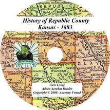 1883 History &amp; Genealogy of REPUBLIC County Kansas KS - £4.63 GBP