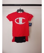 Boys Champion 2 Pc Set Red T Shirt Black Shorts Size 6 NWT - $17.09