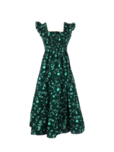 NWT Hill House Ellie Nap Dress in Green Botanical Floral Smocked Midi Ruffle S - $168.30