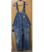 Vintage Carhartt Denim Overall Men 46X30 R07-DST Jean Work Utility Bib C... - $698.28 MXN