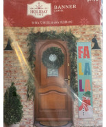 Holiday Time FA LA LA w/ snowman Hanging Banner Christmas Door Decor 14&quot;... - £11.54 GBP