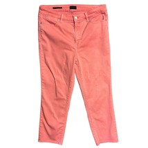 Talbots Jeans Solid Coral Straight Leg Crop Stretch Women Size 12 High Rise - $28.49