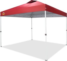 Crown Shades 10X10 Pop Up Canopy, Patented Center Lock One Push Tent, Red - £145.26 GBP