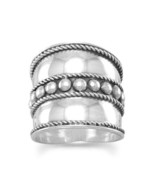 Sterling Silver Bali Beads &amp; Rope Edge Ring - $75.21 CAD