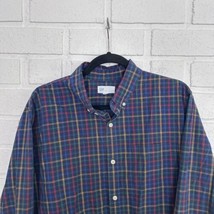 Gap Button Up Shirt Plaid Primary Color Window Pane Mens XL Slim Fit  - $17.63