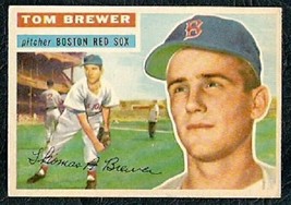 Boston Red Sox Tom Brewer 1956 Topps #34 White Back Variation ! - £4.34 GBP