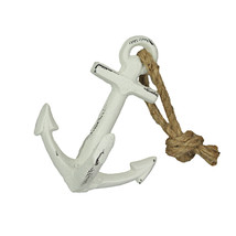 Scratch &amp; Dent White Cast Iron Ship Anchor Bookend Paperweight - $25.48
