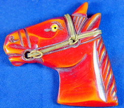 Vintage Bakelite Horses Head Pin, circa 1930s. On SALE!!! - $105.00