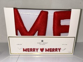 Sugar Paper Los Angeles Red Felt Garland MERRY MERRY Heart Christmas Target 5&#39; - £14.50 GBP