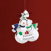 LENOX 2008 Our First Christmas Snow Couple Ornament  - £15.00 GBP