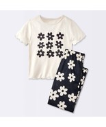 Cat &amp; Jack Girl&#39;s 2 Piece Pajama Set LARGE (10/12) Daisies Short Sleeve ... - €17,30 EUR