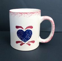 Hermitage Pottery Spongewear Americana Heart Mug Coffee Cup Rustic Drink... - £7.78 GBP