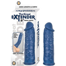 The Great Extender 6in Penis Sleeve Silicone Blue - £23.13 GBP
