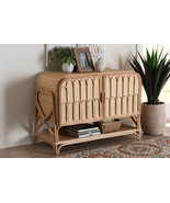 Salma Bohemian Natural Rattan 2-Door Storage Cabinet - $999.78 CAD