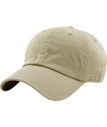 Khaki Solid Plain Washed Dad Hat Cotton Polo Style Baseball Ball Cap New - $19.99