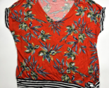 Lascana for Venus Women Orange Floral Short Sleeve Top Large - $16.82