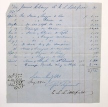 1850 Itemized Receipt for Payment James Chaney Merchant Horse Buggy Repair - $25.00
