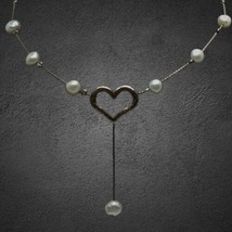 sterling israel didae pearl open heart necklace 16.5” - £58.97 GBP