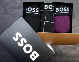 Hugo Boss Hommes lot de 3 Multicolore Coton Extensible Sous-vêtement Short - $24.73
