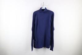 Deadstock Vtg 90s Streetwear Mens XL Blank Long Sleeve Turtleneck T-Shirt USA - £38.25 GBP