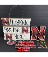Nebraska Cornhuskers Items Glass Football Wall Hangings Shower Pulls - $22.83 CAD