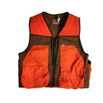 Carhartt Canvas Vest Blaze Orange Brown Duck Hunting Game Bag VU250 Size XL - $148.45