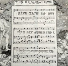 1917 When the Sandman Comes Sheet Music G.F. Wilson Antique Bourgeois LG... - £31.78 GBP