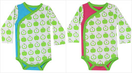 NWT JuDanzy Baby Boys Girls Green Apple Long Sleeve Kimono Bodysuit  - £3.91 GBP