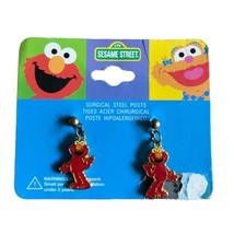 Sesame Street Elmo Enamel Red Dangle Earrings Muppets Surgical Steel Posts 1998 - £14.63 GBP