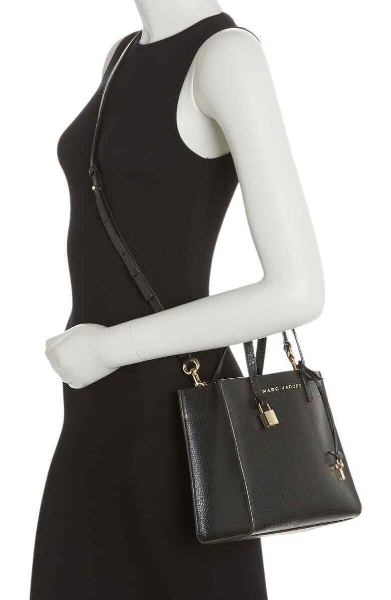 Marc Jacobs Mini Grind Coated Leather Crossbody Tote Bag Satchel ~NWT~ Black Item image 2