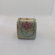 Ceramic purse trinket box, flower bouquet, vintage, - $20.00